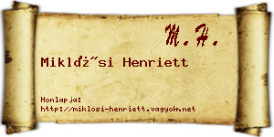 Miklósi Henriett névjegykártya
